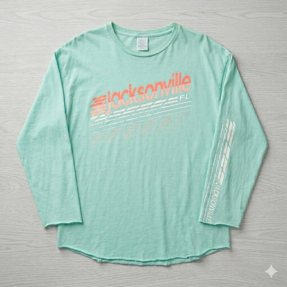 Delta Pro Weight Jacksonville FL Graphic‎ Long Sleeve Shirt Mint Green Mens 2XL